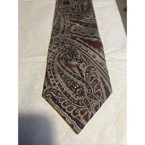 ANDHURST Men's Neck Tie 100% Silk Multicolor Paisley Made in the U.S.A. 59X4"